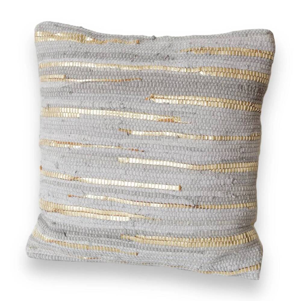 NEW AUDREY'S chindi pillow in light grey & gold